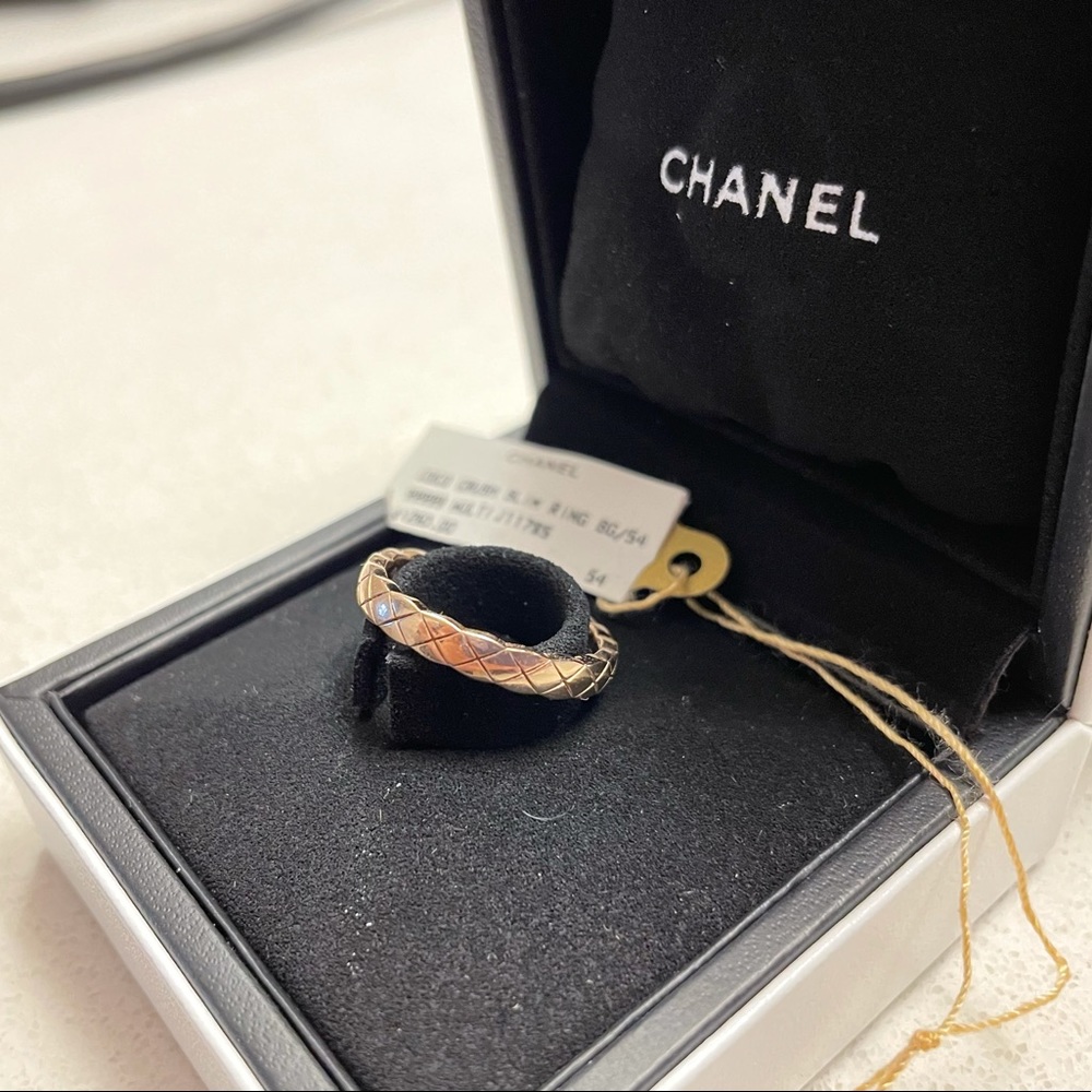 Authentic Chanel CoCo Rush Rose Gold Slim Ring